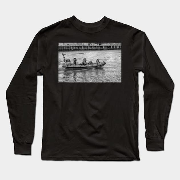 Inshore RNLI lifeboat crew in Great Yarmouth Long Sleeve T-Shirt by yackers1